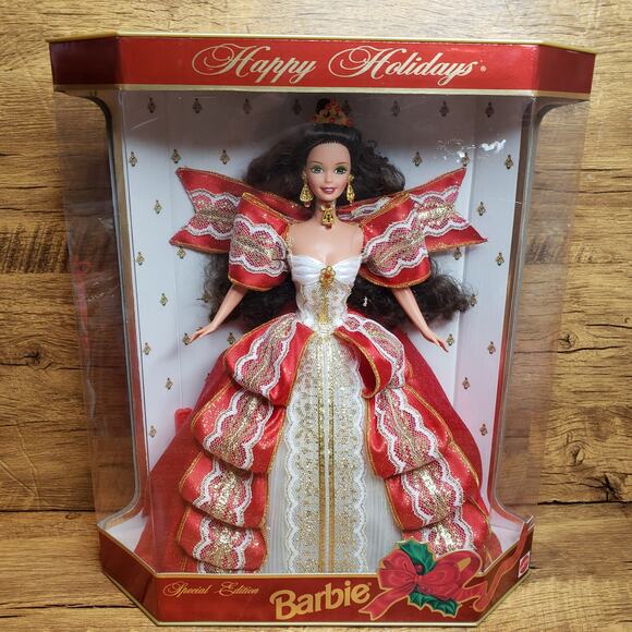 Barbie Special Edition Happy Holidays Red dress 1997 Vintage - Picture 1 of 4